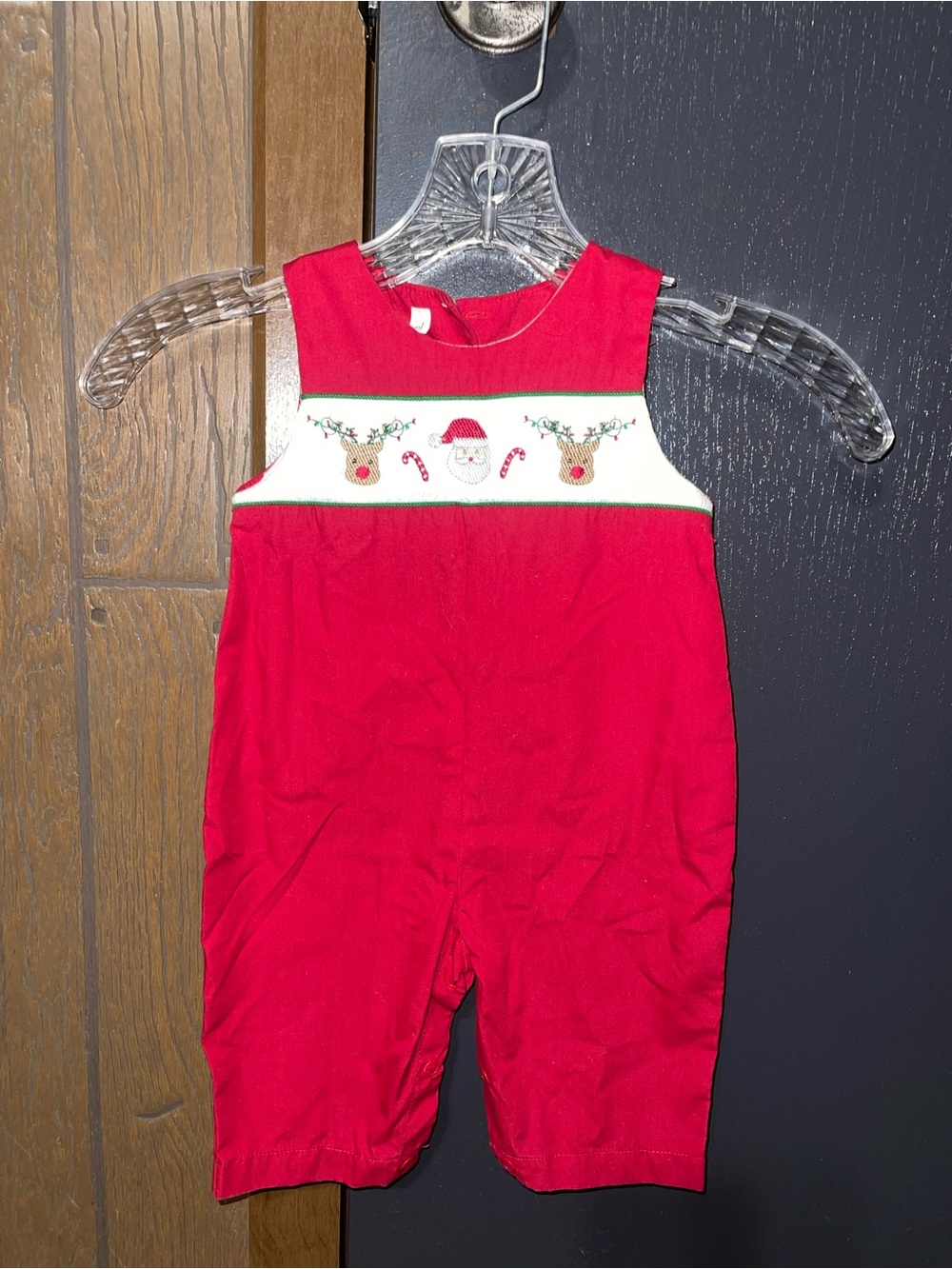 Children's Red Holiday Smocked Romper